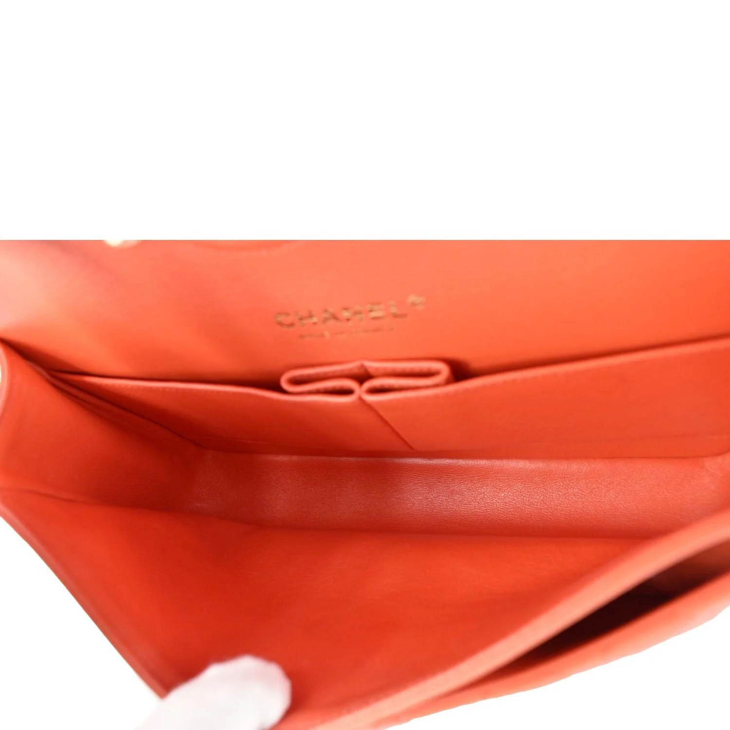 CHANEL Classic Double Flap Medium Quilted Leather Shoulder Bag Red - Image 10