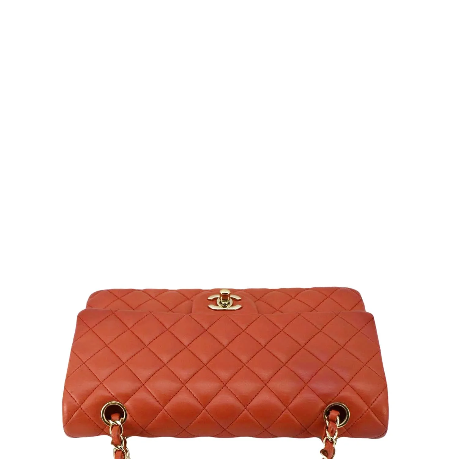 CHANEL Classic Double Flap Medium Quilted Leather Shoulder Bag Red - Image 4