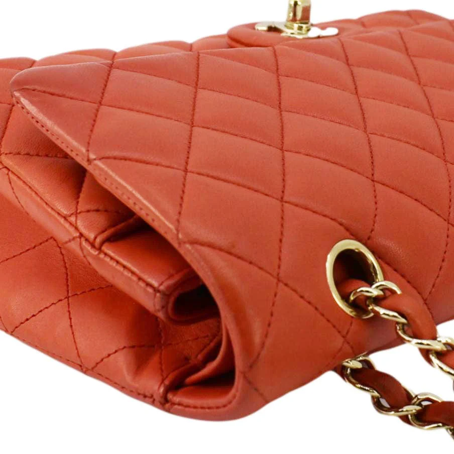 CHANEL Classic Double Flap Medium Quilted Leather Shoulder Bag Red - Image 5