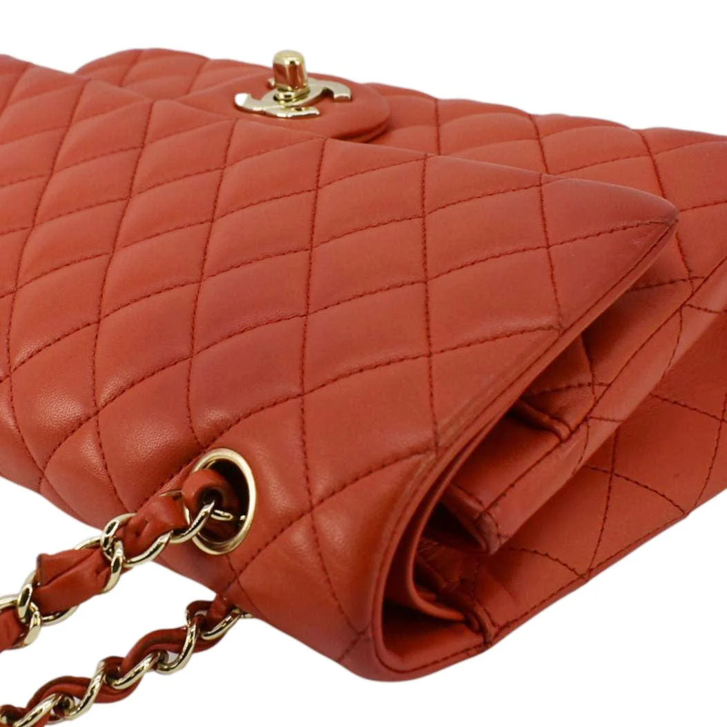 CHANEL Classic Double Flap Medium Quilted Leather Shoulder Bag Red - Image 6
