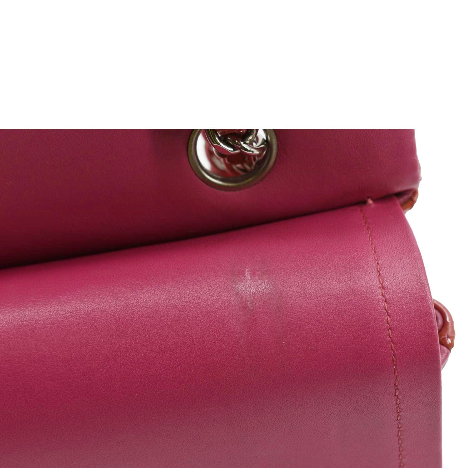 CHANEL Classic Double Flap Patent Leather Shoulder Bag Rose Pink - Image 11