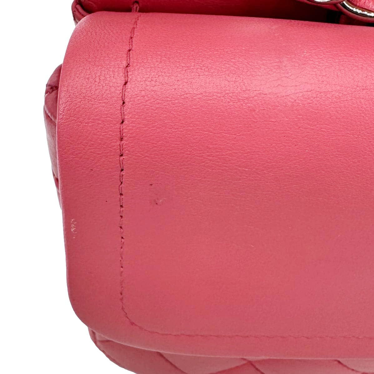 CHANEL Classic Double Flap Medium Quilted Leather Shoulder Bag Salmon Pink - Image 13