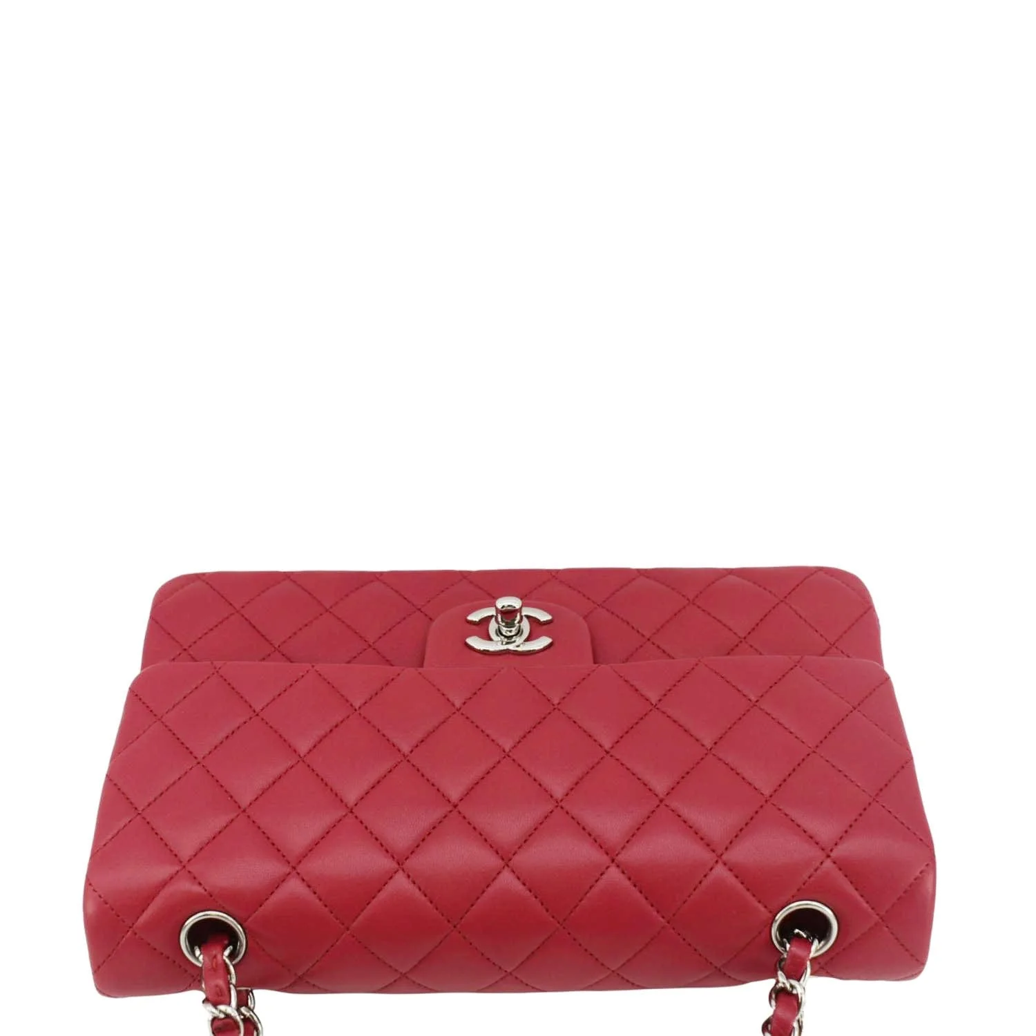 CHANEL Classic Double Flap Medium Quilted Leather Shoulder Bag Fuchsia Pink - Image 3