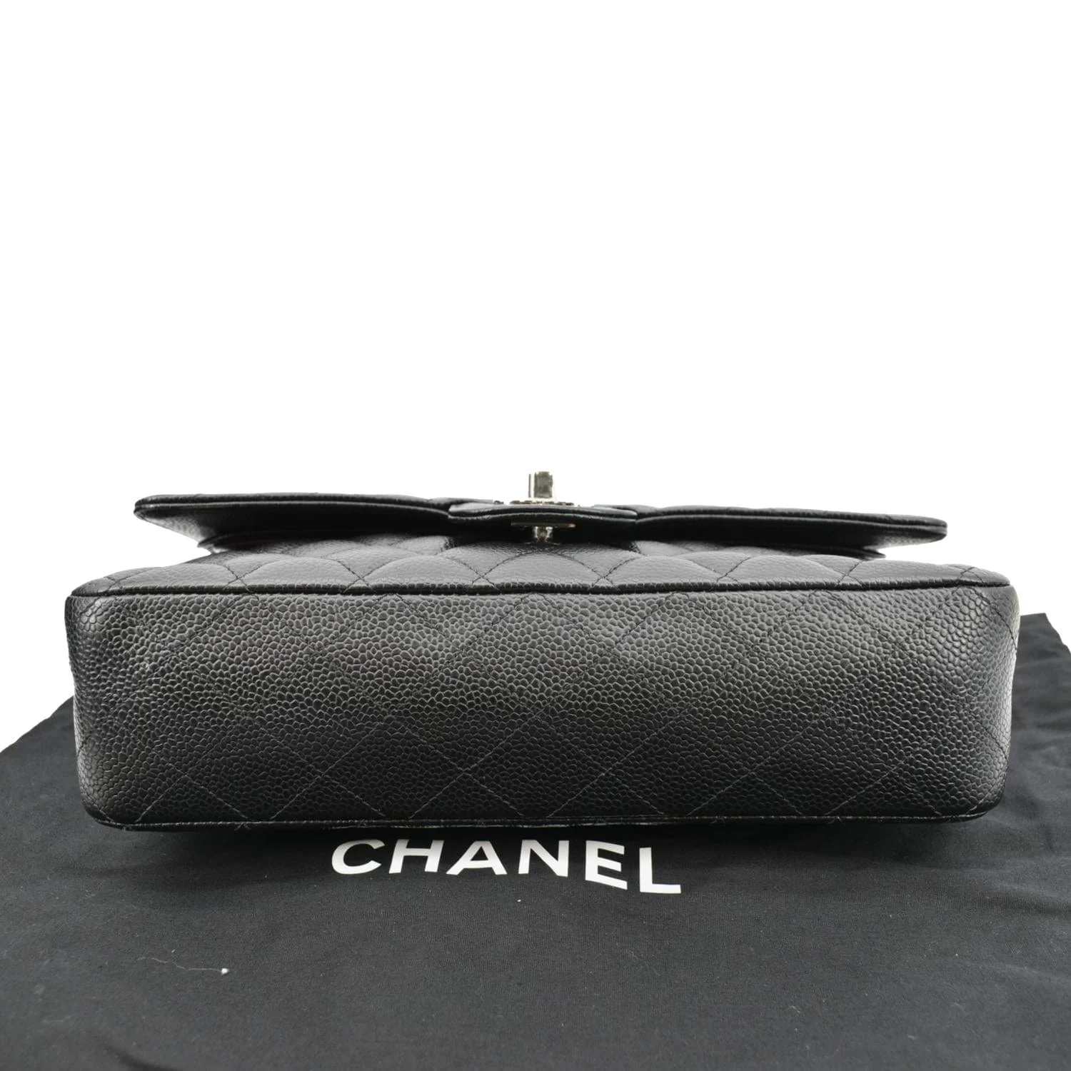 CHANEL Classic Medium Double Flap Caviar Leather Shoulder Bag Black - Image 10