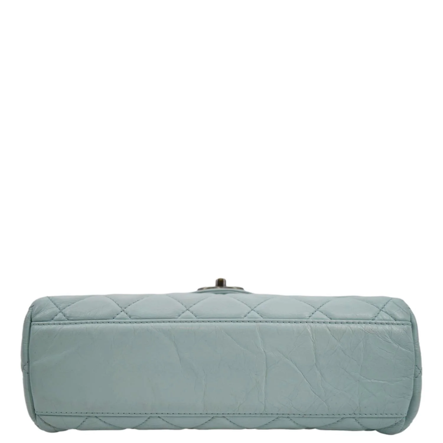 CHANEL Classic Flap Quilted Leather Shoulder Bag Light Blue - Image 9