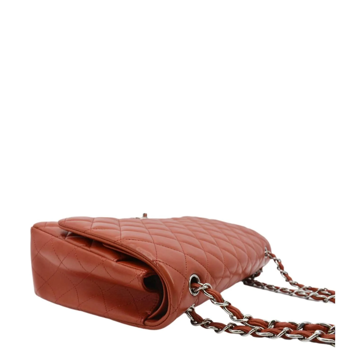 CHANEL Classic Maxi Double Flap Quilted Leather Shoulder Bag Red - Image 6