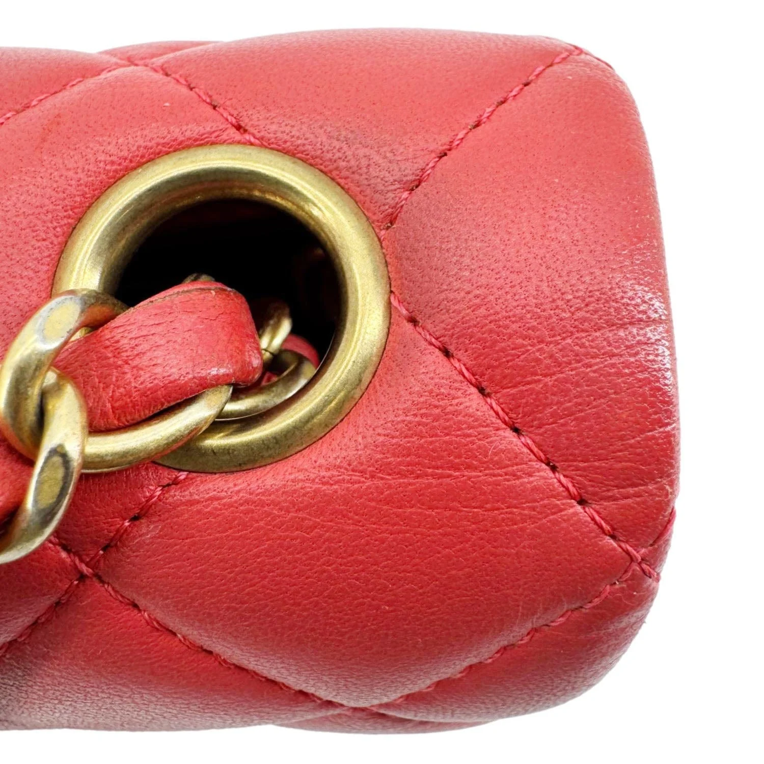 CHANEL Classic Rectangular Flap Mini Quilted Leather Crossbody Bag Reddish Pink - Image 12