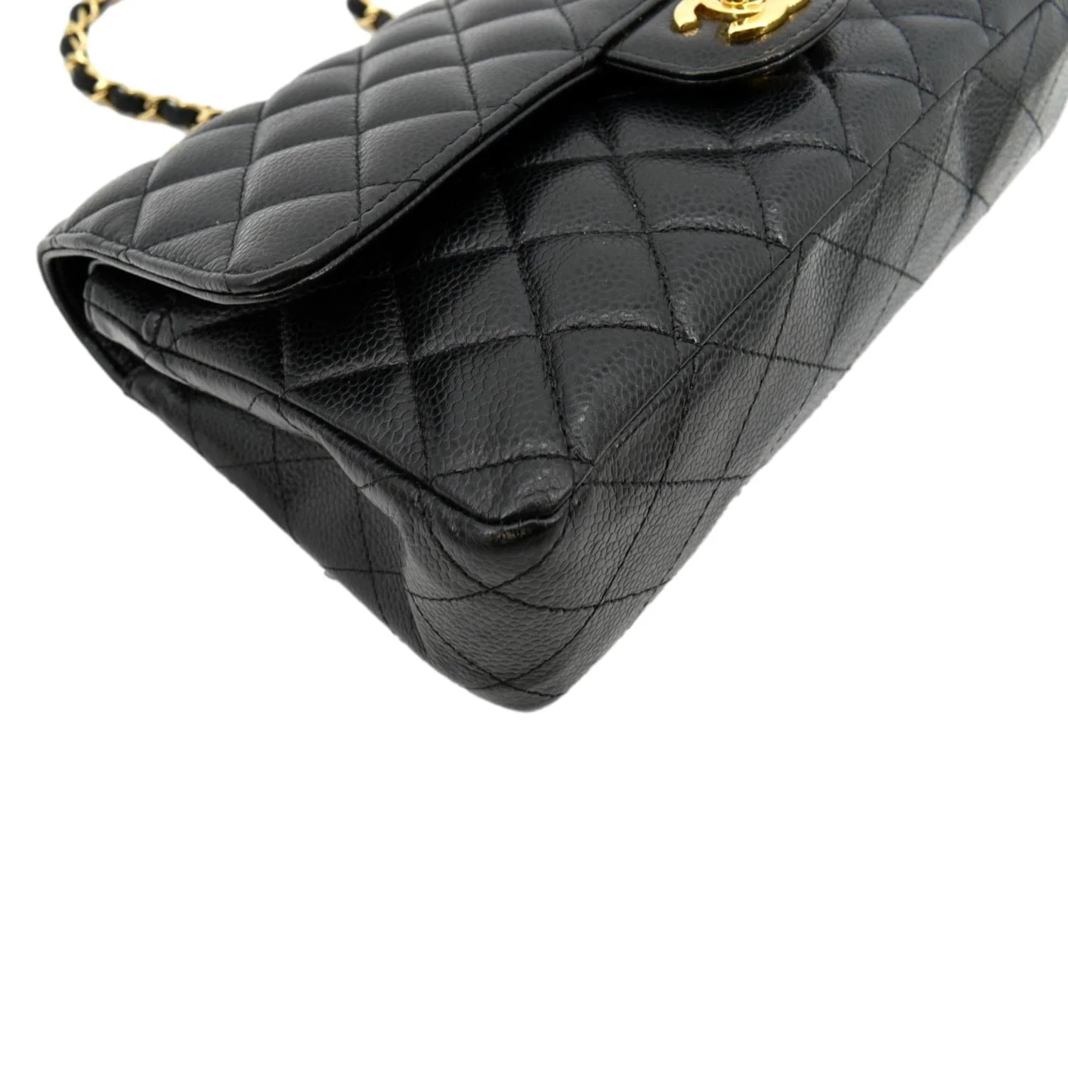 CHANEL Classic Double Flap Leather Shoulder Bag Black - Image 8