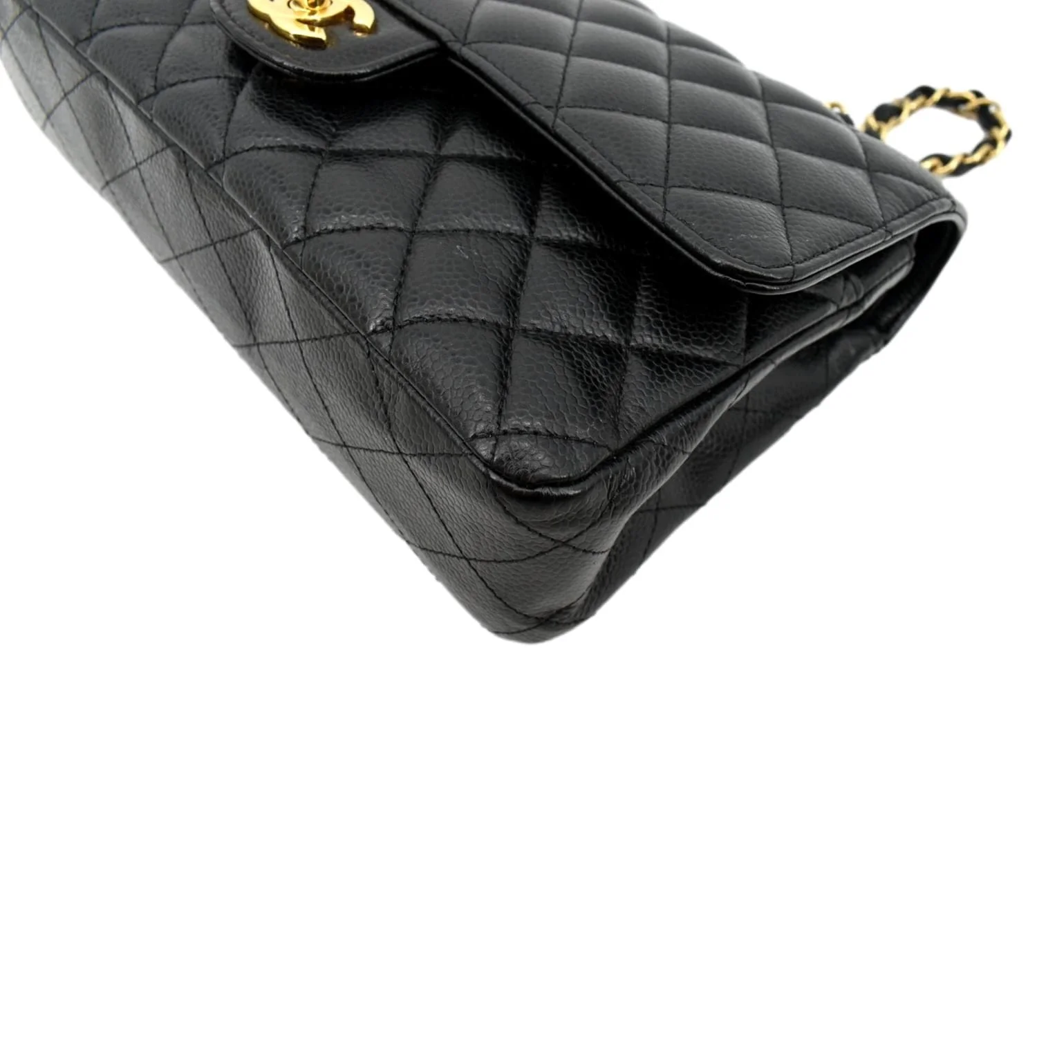 CHANEL Classic Double Flap Leather Shoulder Bag Black - Image 9
