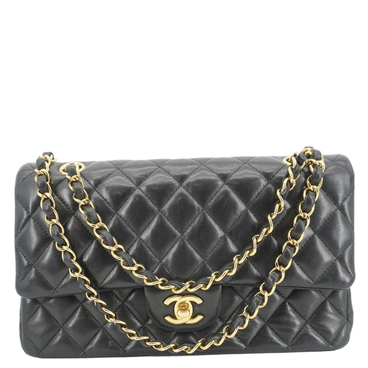 CHANEL Classic Double Flap Quilted Leather Crossbody Bag Black - Image 3
