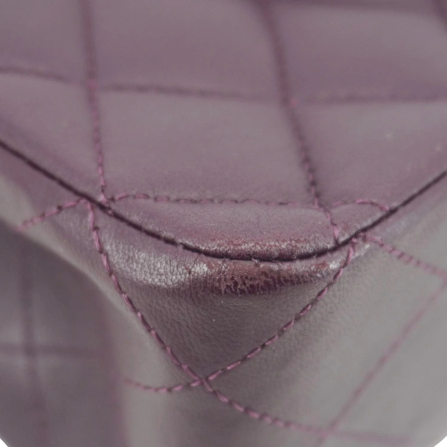 CHANEL Classic Flap Medium Quilted Leather Shoulder Bag Purple - Image 21