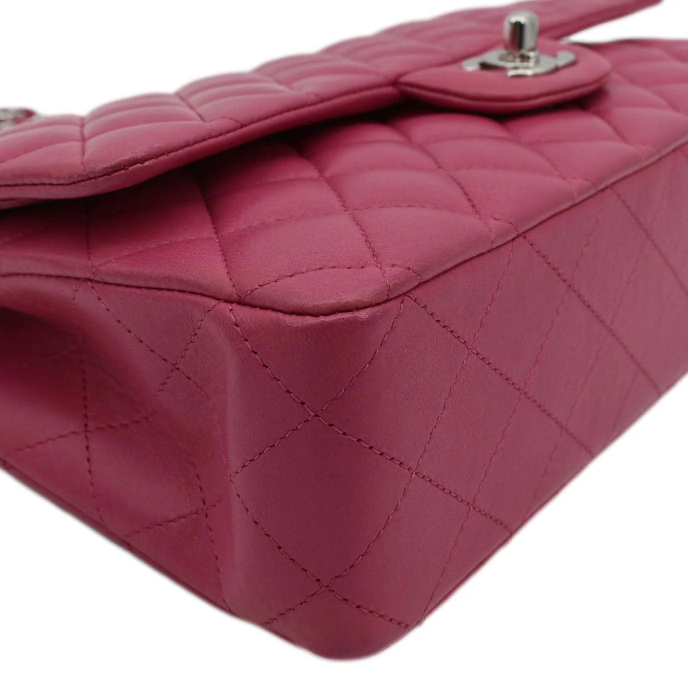 CHANEL Classic Double Flap Quilted Leather Shoulder Bag Rose Pink - Image 9