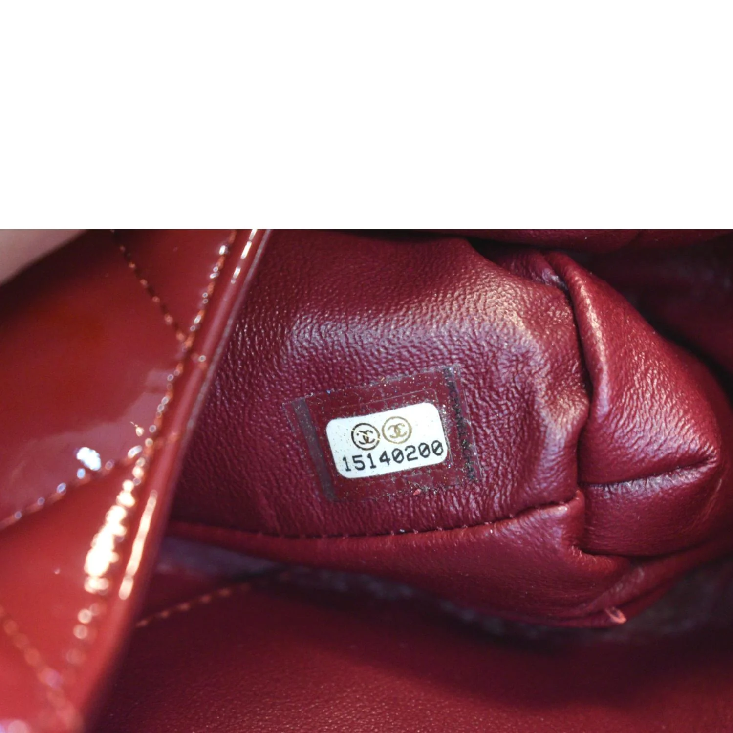 CHANEL Classic Flap Quilted Patent Leather Chain Clutch Bag Red - Image 13