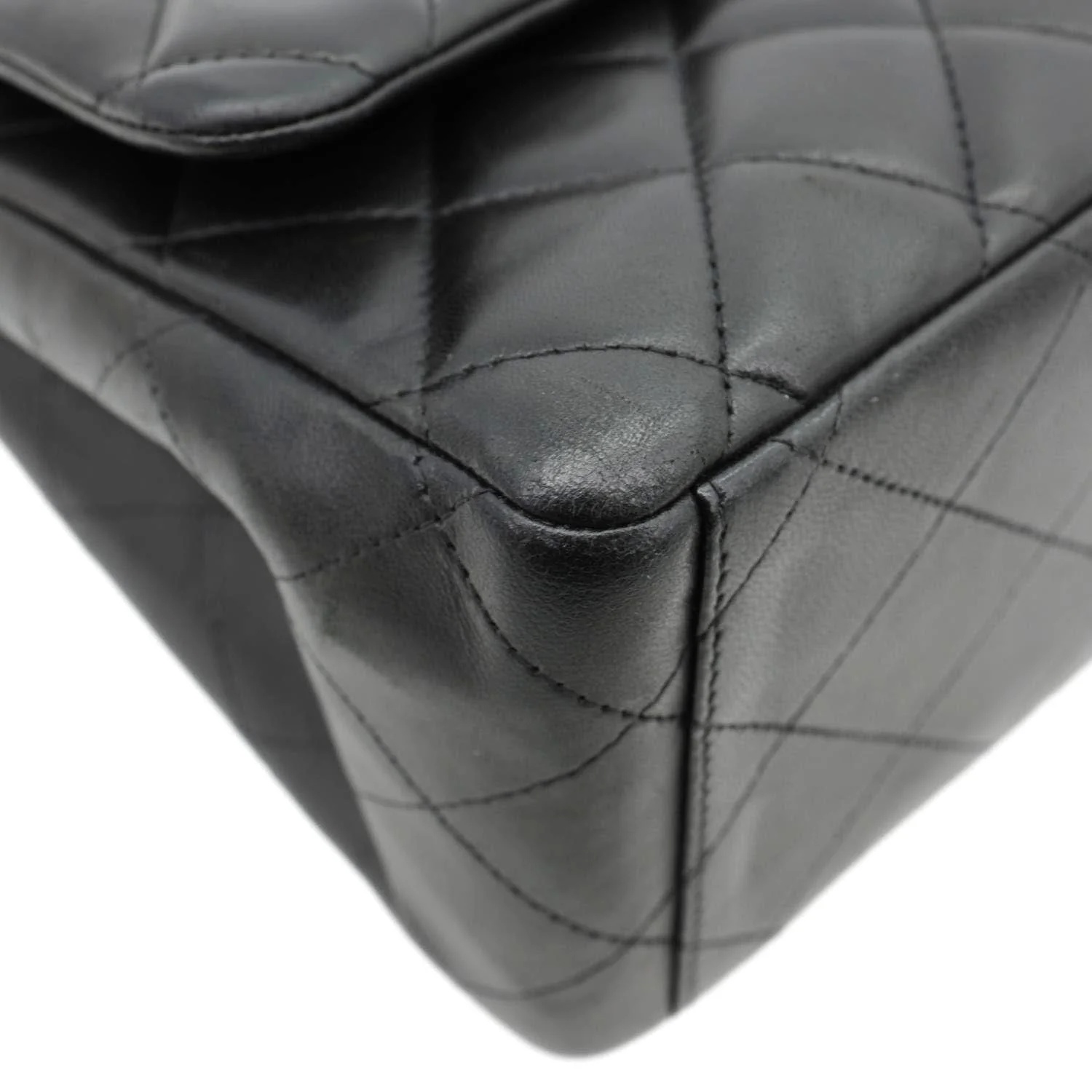CHANEL Maxi Classic Double Flap Calfskin Leather Shoulder Bag Black - Image 9