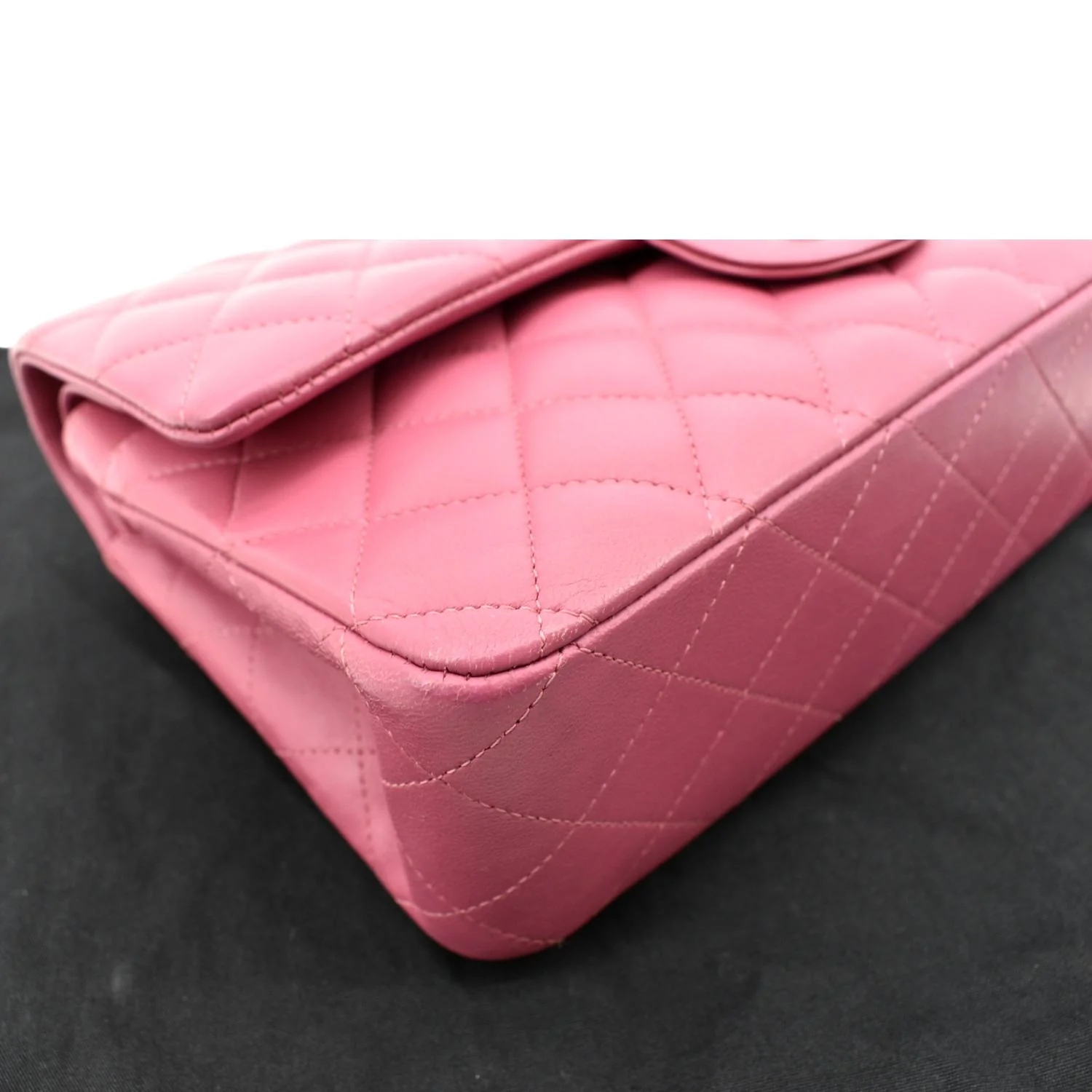 CHANEL Classic Medium Double Flap Quilted Leather Shoulder Bag Pink - Image 10