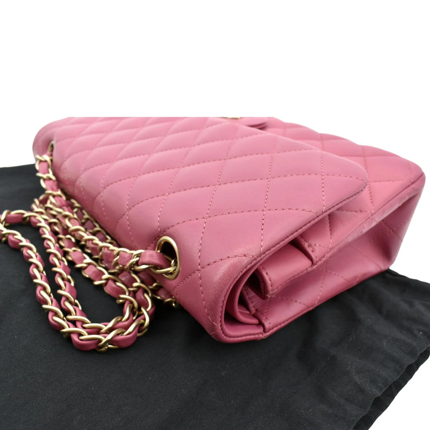 CHANEL Classic Medium Double Flap Quilted Leather Shoulder Bag Pink - Image 5