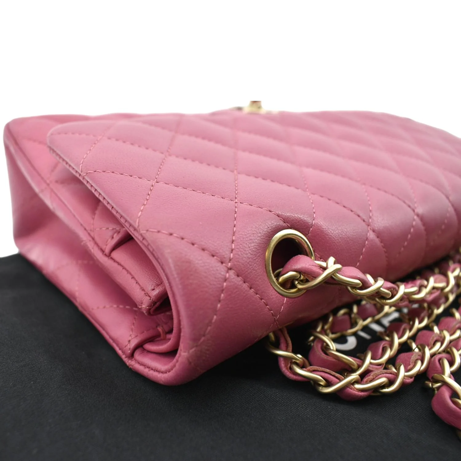 CHANEL Classic Medium Double Flap Quilted Leather Shoulder Bag Pink - Image 6
