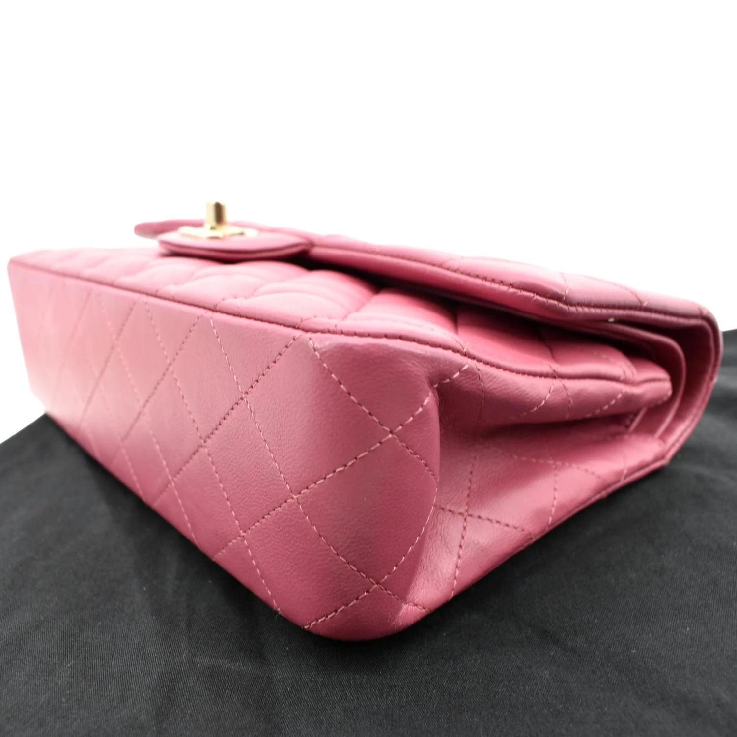 CHANEL Classic Medium Double Flap Quilted Leather Shoulder Bag Pink - Image 7
