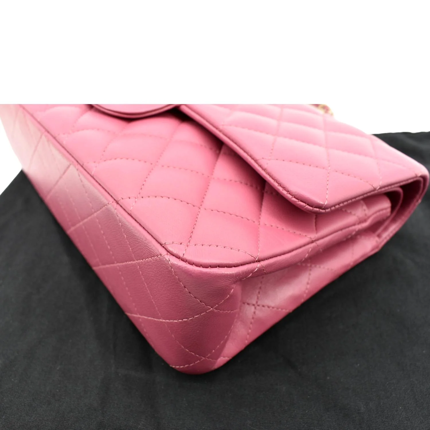 CHANEL Classic Medium Double Flap Quilted Leather Shoulder Bag Pink - Image 8