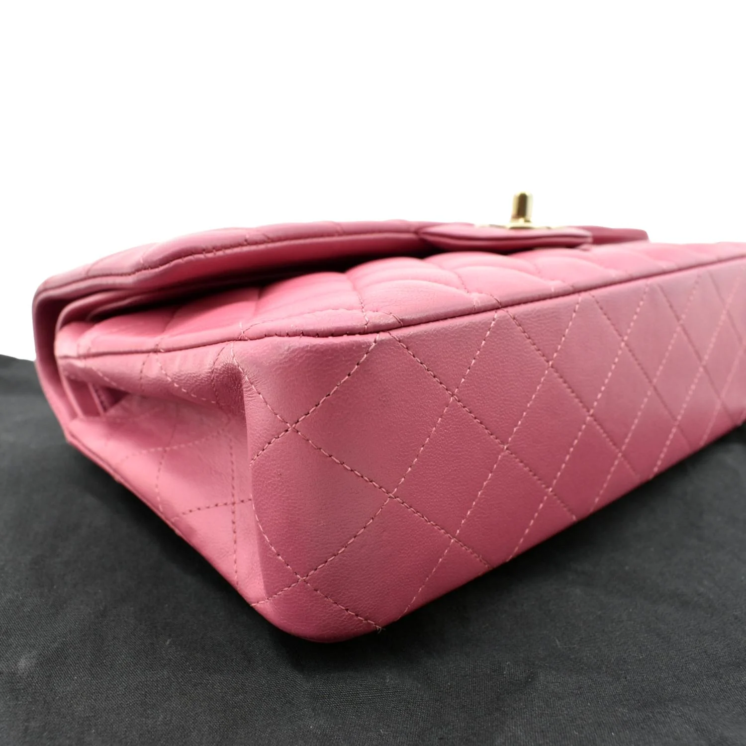 CHANEL Classic Medium Double Flap Quilted Leather Shoulder Bag Pink - Image 9