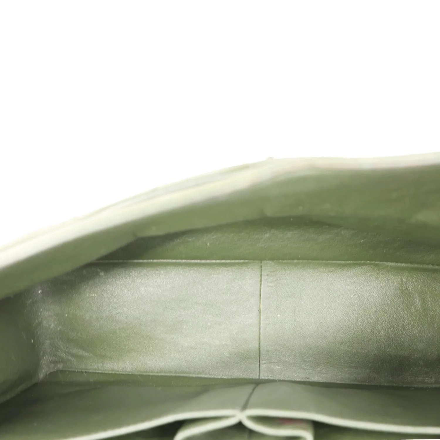 CHANEL Classic Jumbo Double Flap Quilted Lambskin Leather Shoulder Bag Green - Image 13