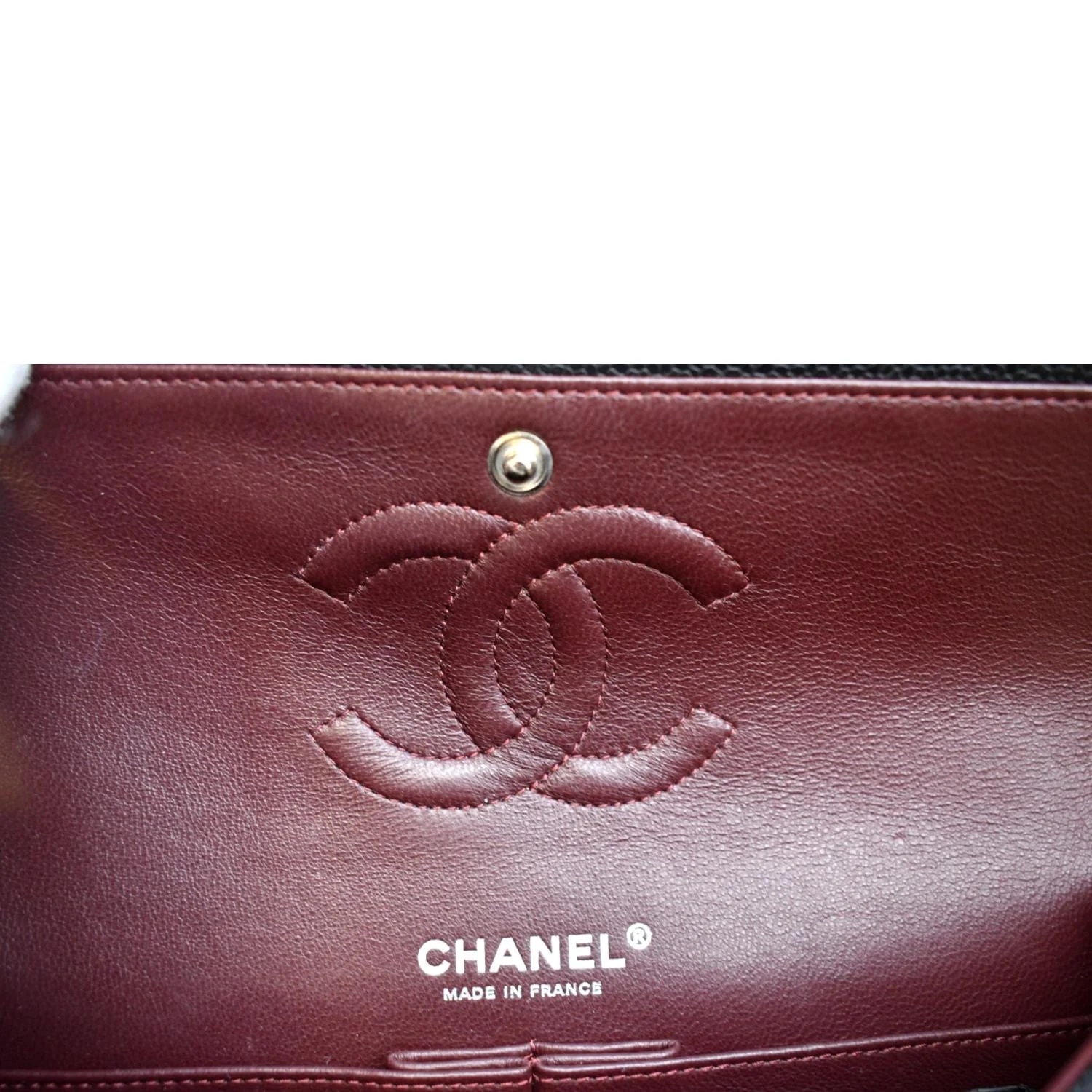 CHANEL Classic Double Flap Medium Leather Shoulder Bag Black - Image 12