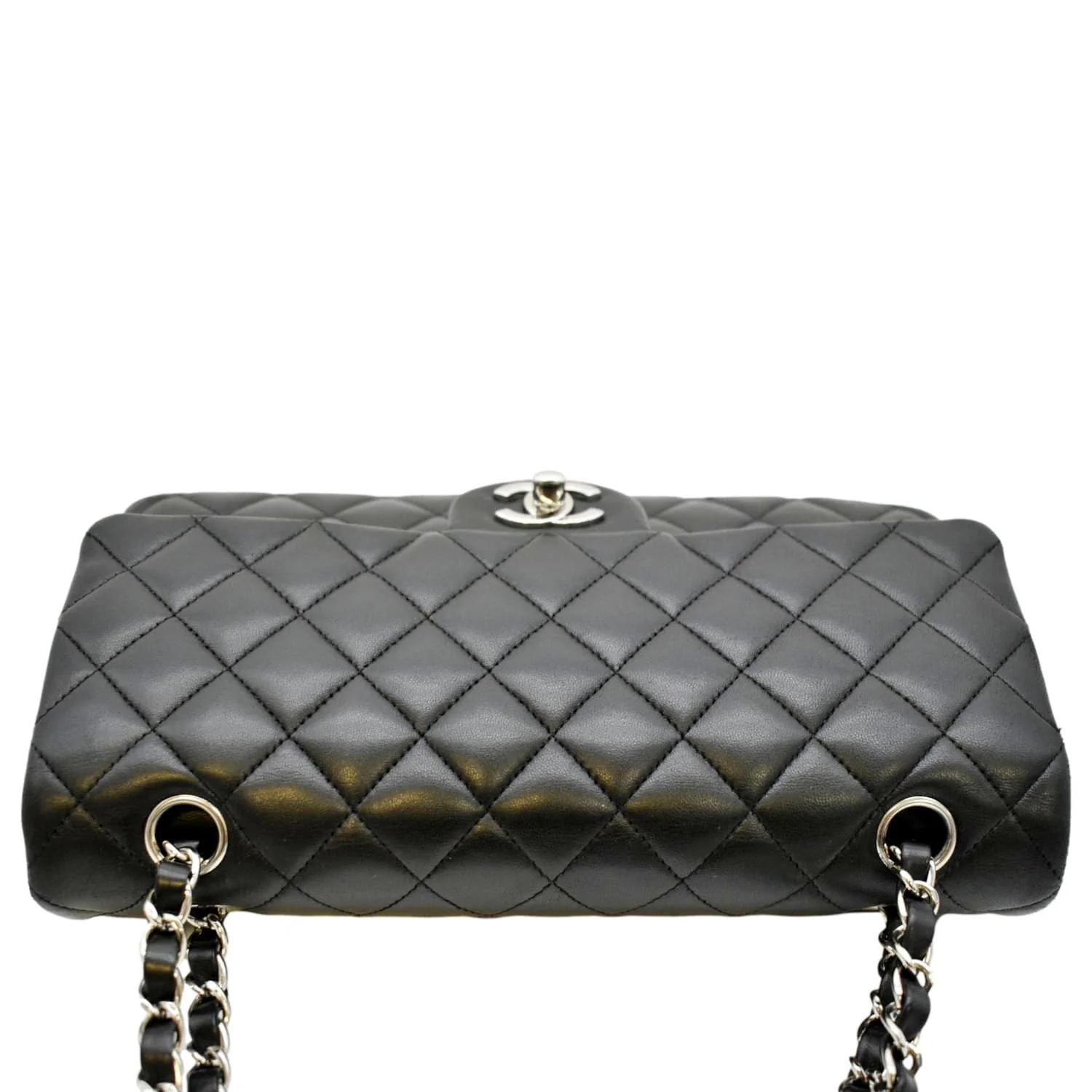 CHANEL Classic Medium Double Flap Quilted Leather Shoulder Bag Black - Image 4