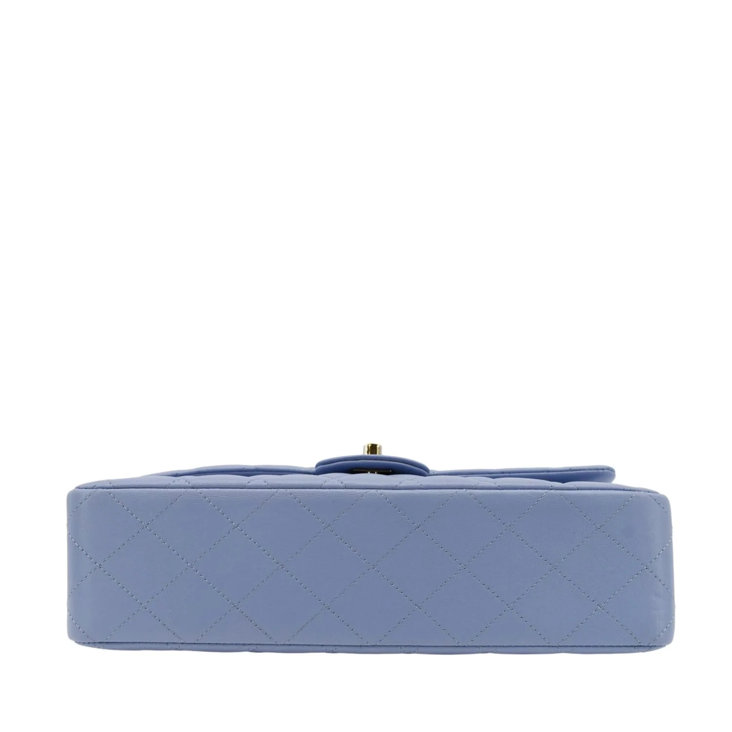 Chanel Classic Medium Double Flap Quilted Leather Shoulder Bag Light Blue - Image 9
