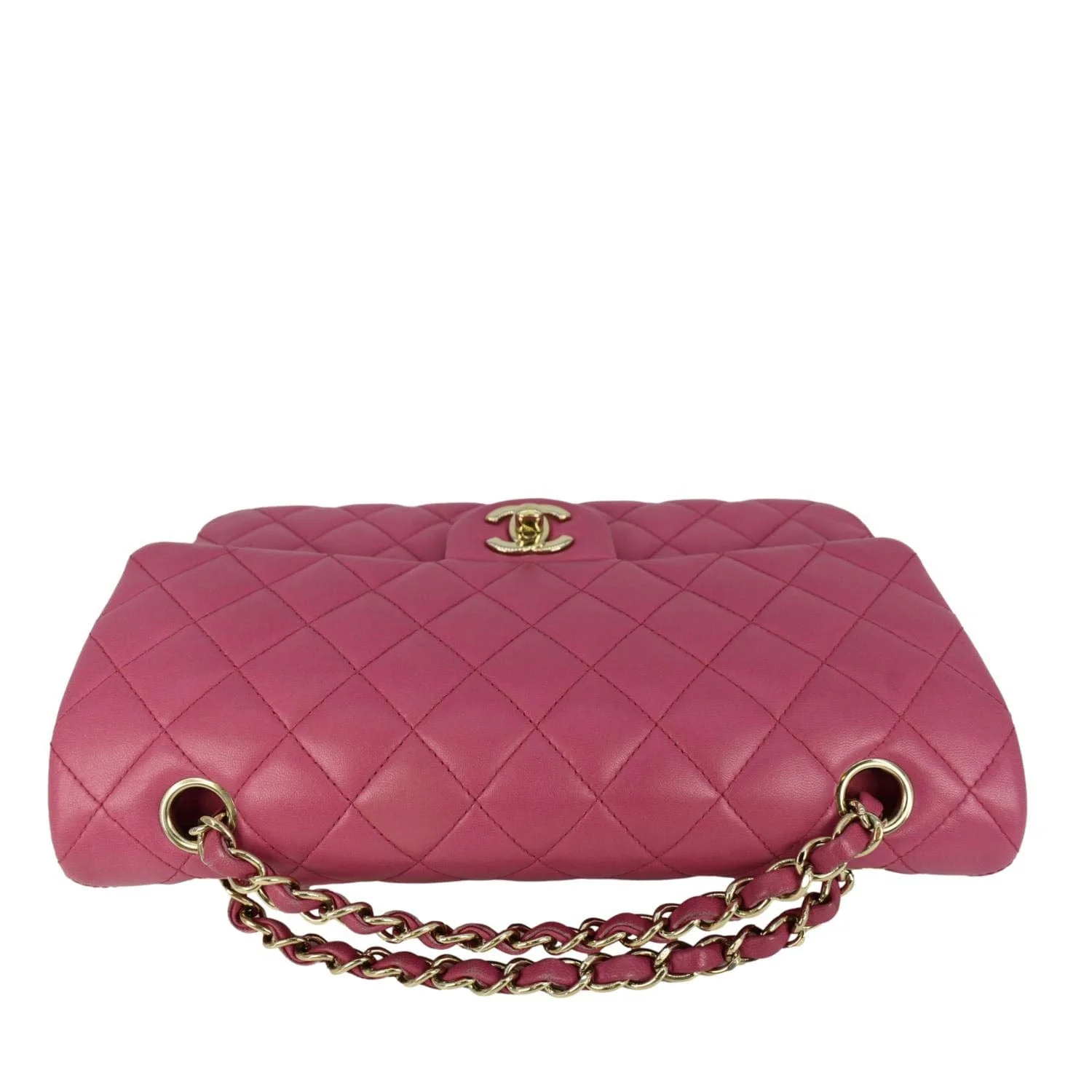 CHANEL Classic Double Flap Medium Quilted Leather Shoulder Bag Pink - Image 4