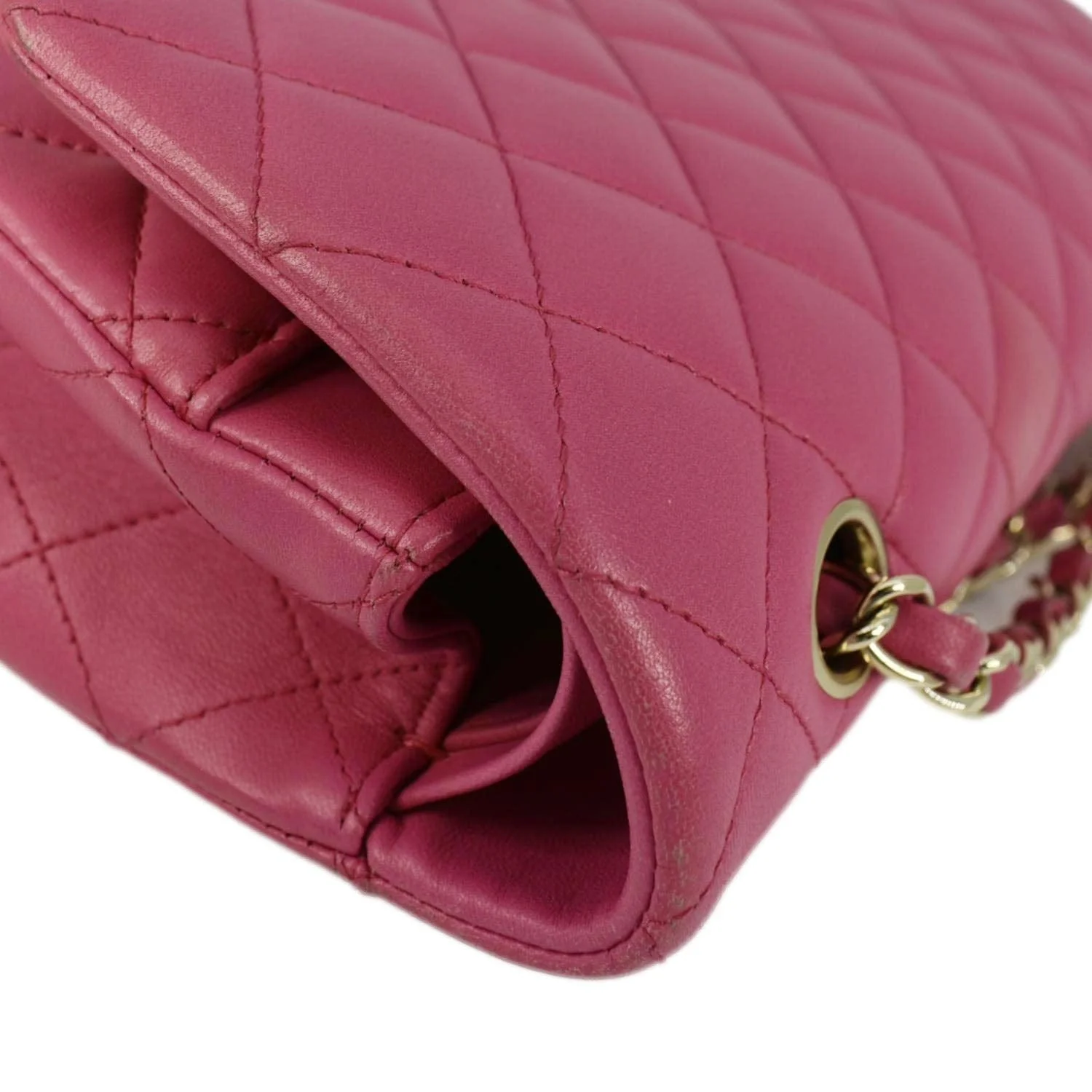 CHANEL Classic Double Flap Medium Quilted Leather Shoulder Bag Pink - Image 6