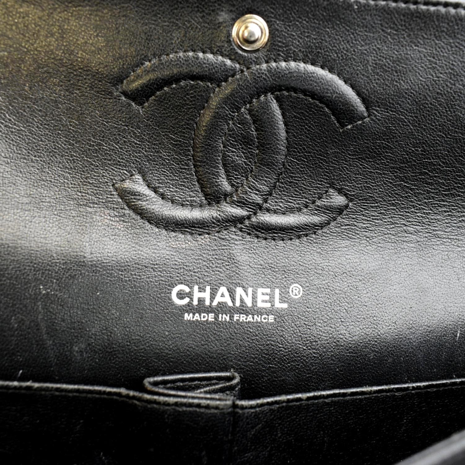 CHANEL Classic Medium Double Flap Patent Leather Shoulder Bag Black - Image 12