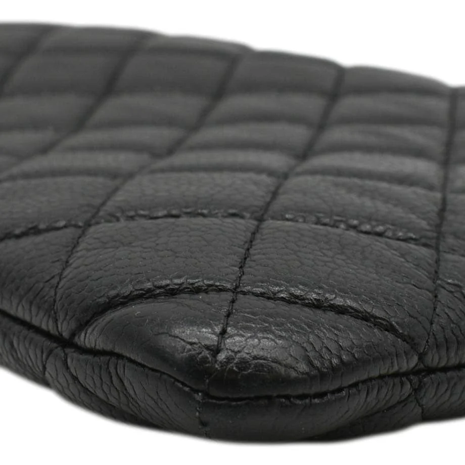 CHANEL Classic O-Case Caviar Leather Zip Pouch Black - Image 9