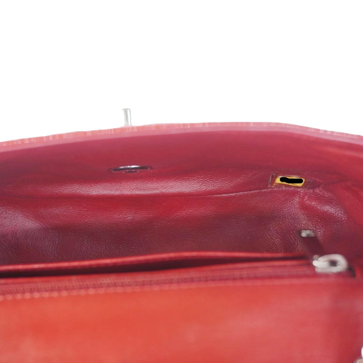 CHANEL Classic Rectangular Flap Mini Quilted Patent Leather Shoulder Bag Red - Image 10