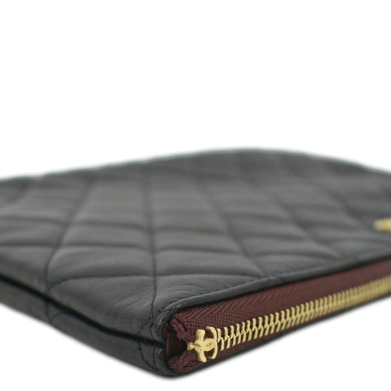 CHANEL Classic O-Case Leather Zip Pouch Black - Image 4
