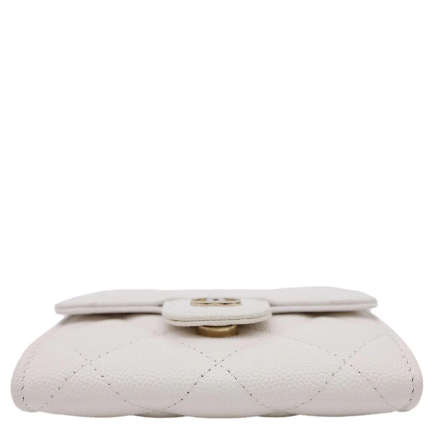 CHANEL Classic Flap Small Caviar Quilted Leather Chain Wallet White - Image 10