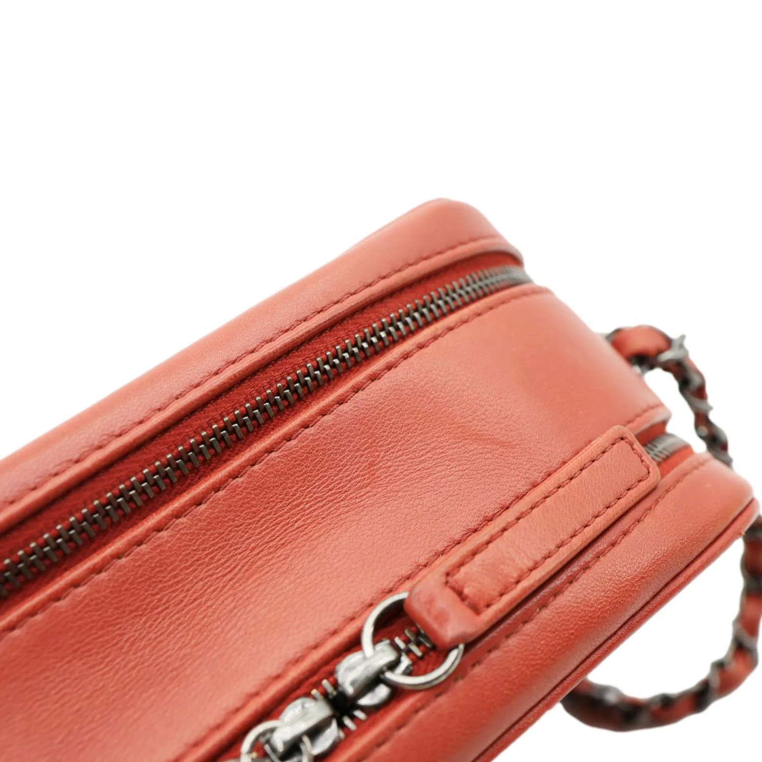 CHANEL Coco Boy Small Quilted Lambskin Camera Case Crossbody Bag Red - Image 13