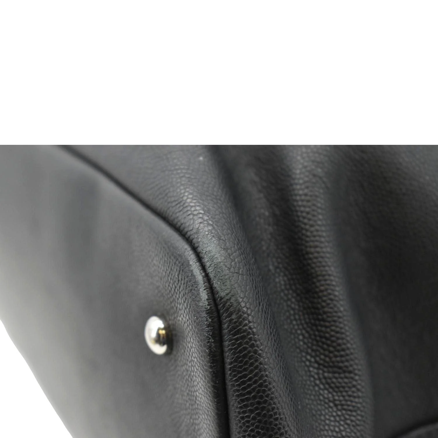CHANEL Coco Eyelets Large Leather Shopping Tote Shoulder Black - Image 7