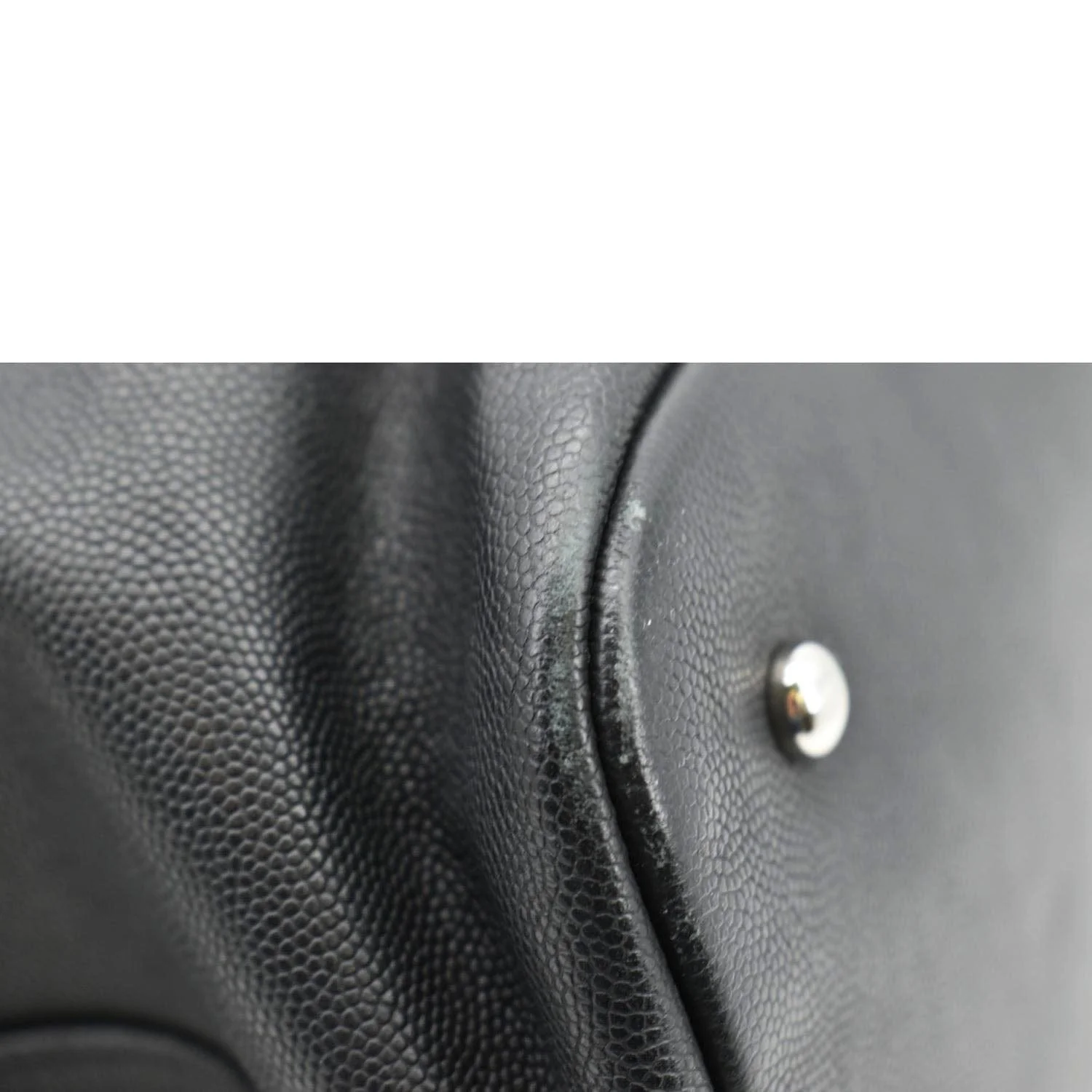 CHANEL Coco Eyelets Large Leather Shopping Tote Shoulder Black - Image 8