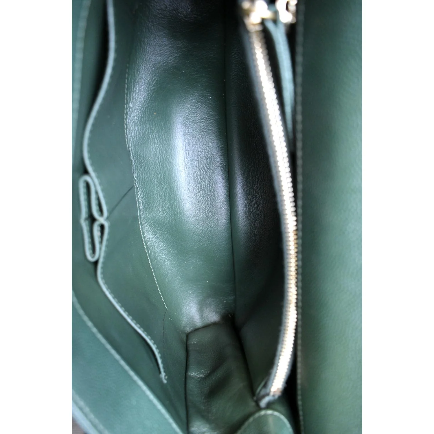 CHANEL CC Caviar Leather Top Handle Flap Shoulder Bag Green - Image 14
