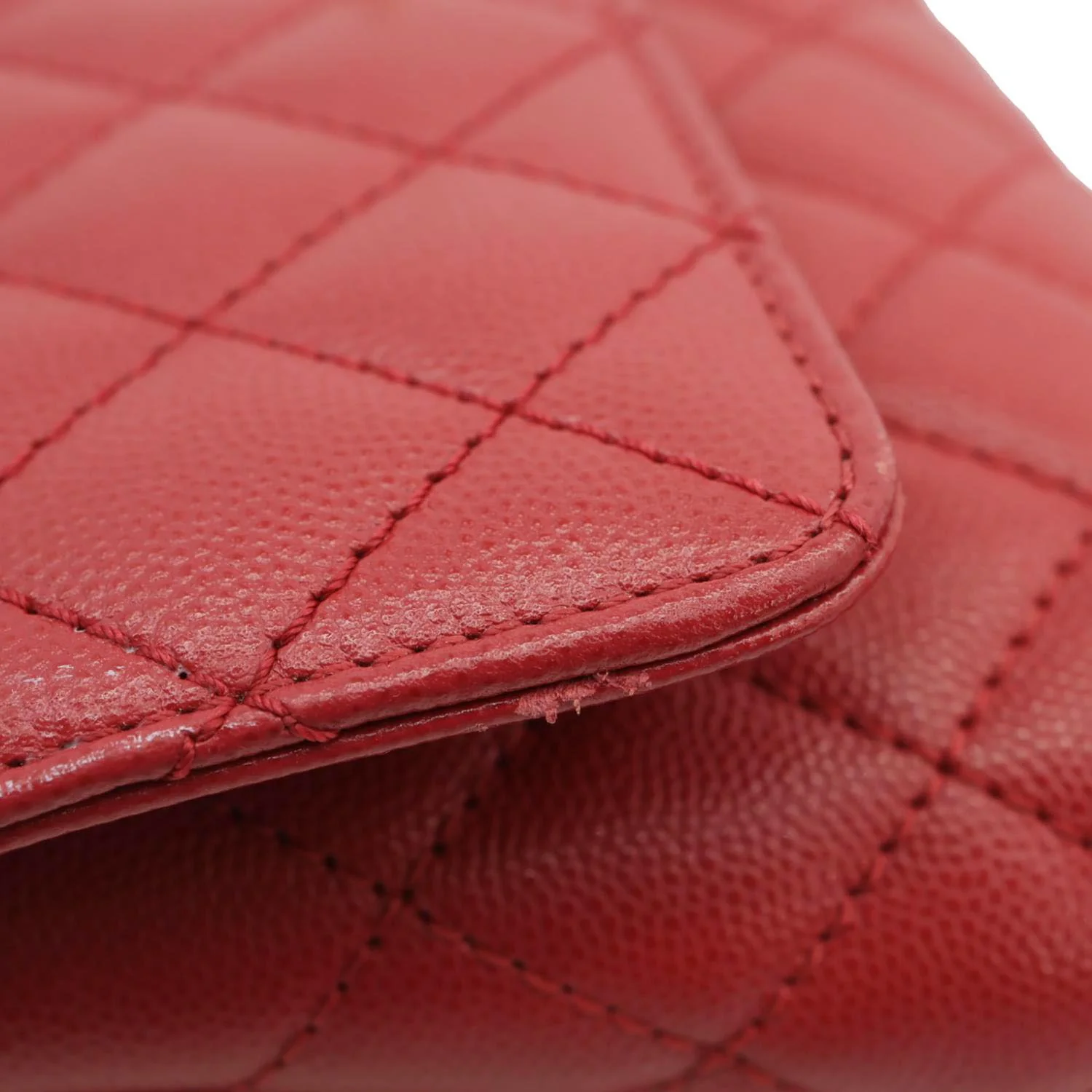 CHANEL Coco Handle Flap Mini Quilted Caviar Leather Shoulder Bag Red - Image 11