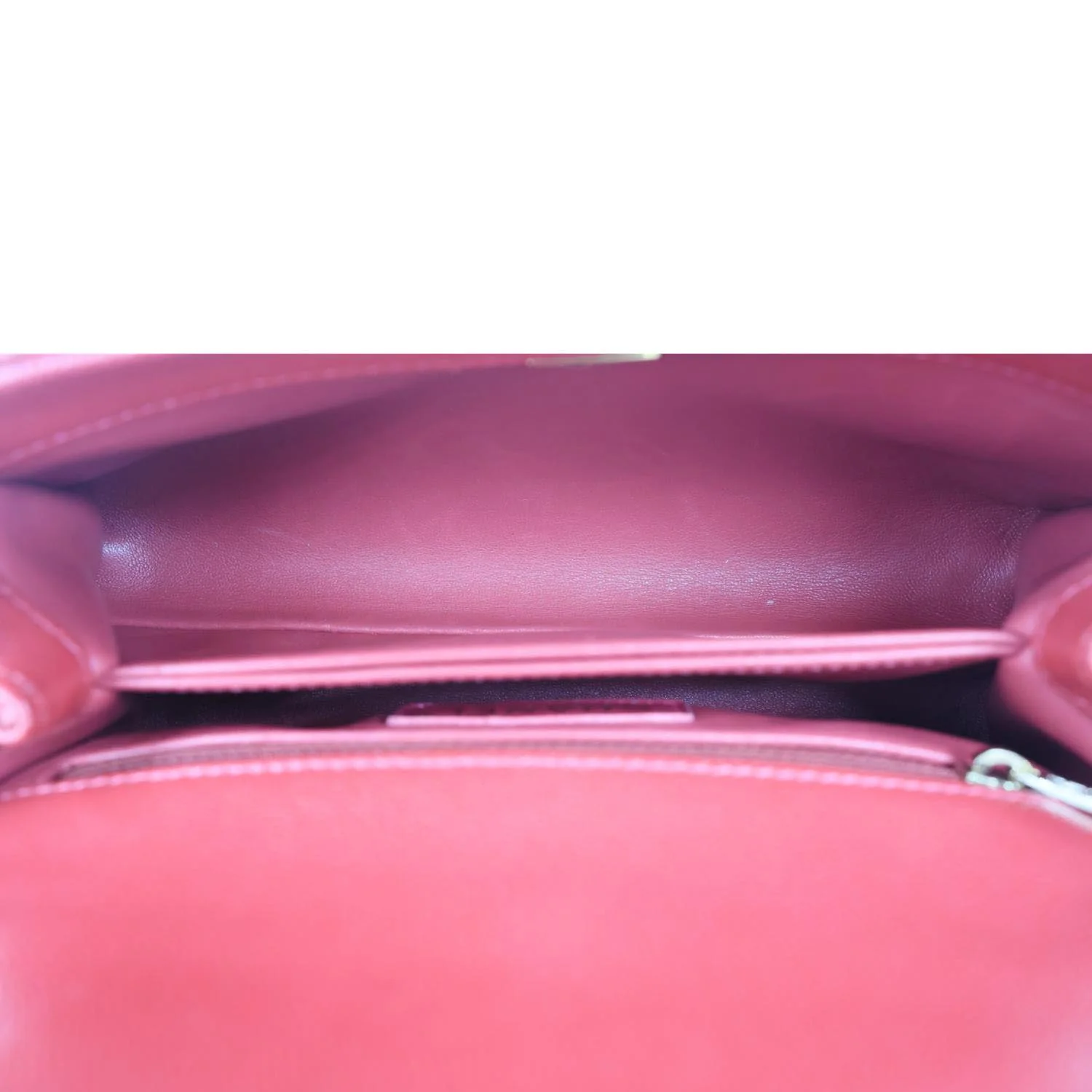 CHANEL Coco Handle Flap Mini Quilted Caviar Leather Shoulder Bag Red - Image 14