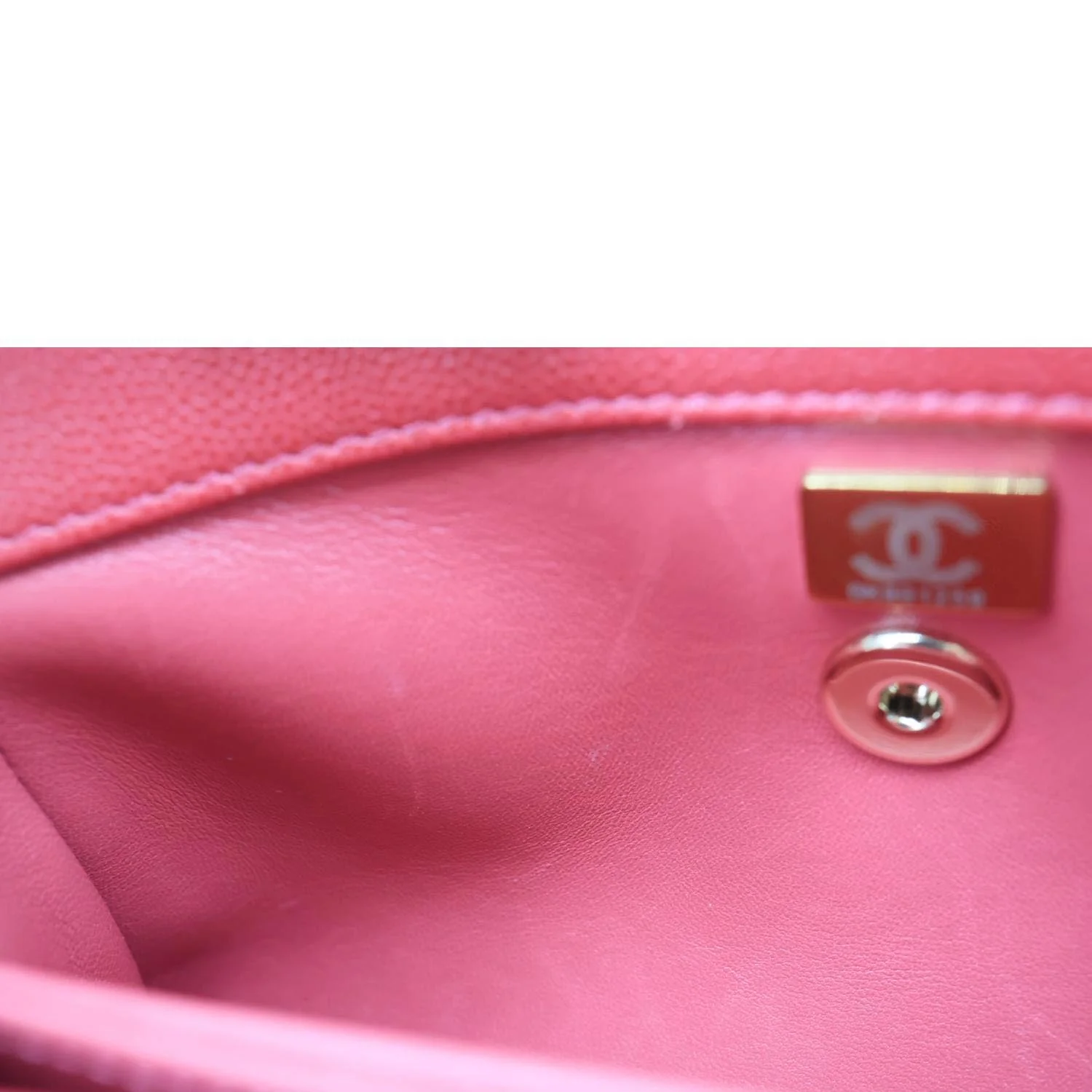 CHANEL Coco Handle Flap Mini Quilted Caviar Leather Shoulder Bag Red - Image 15