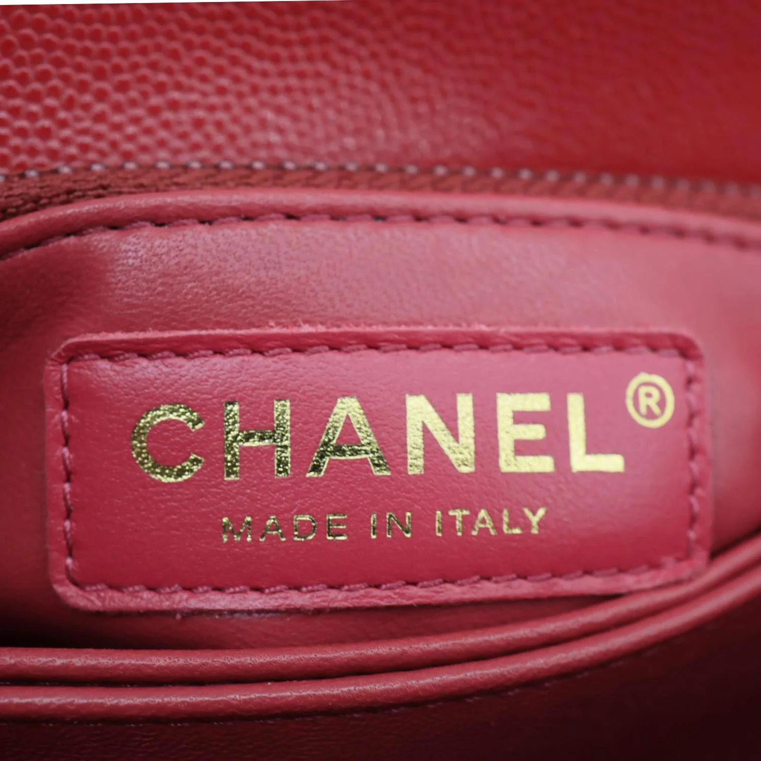 CHANEL Coco Handle Flap Mini Quilted Caviar Leather Shoulder Bag Red - Image 16