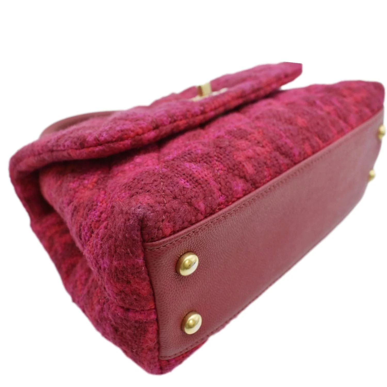 CHANEL Coco Top Handle Tweed Shoulder Bag Pink - Image 11