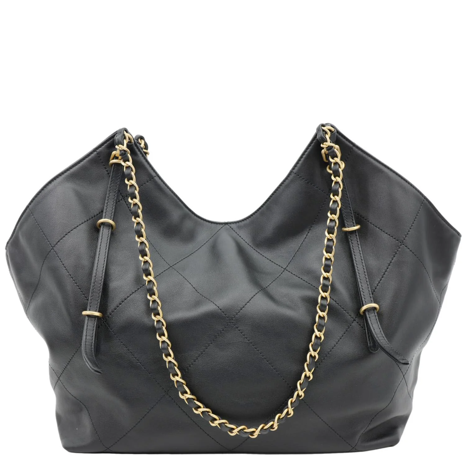 CHANEL Coco Calfskin Leather Shopping Tote Bag Black - Image 4