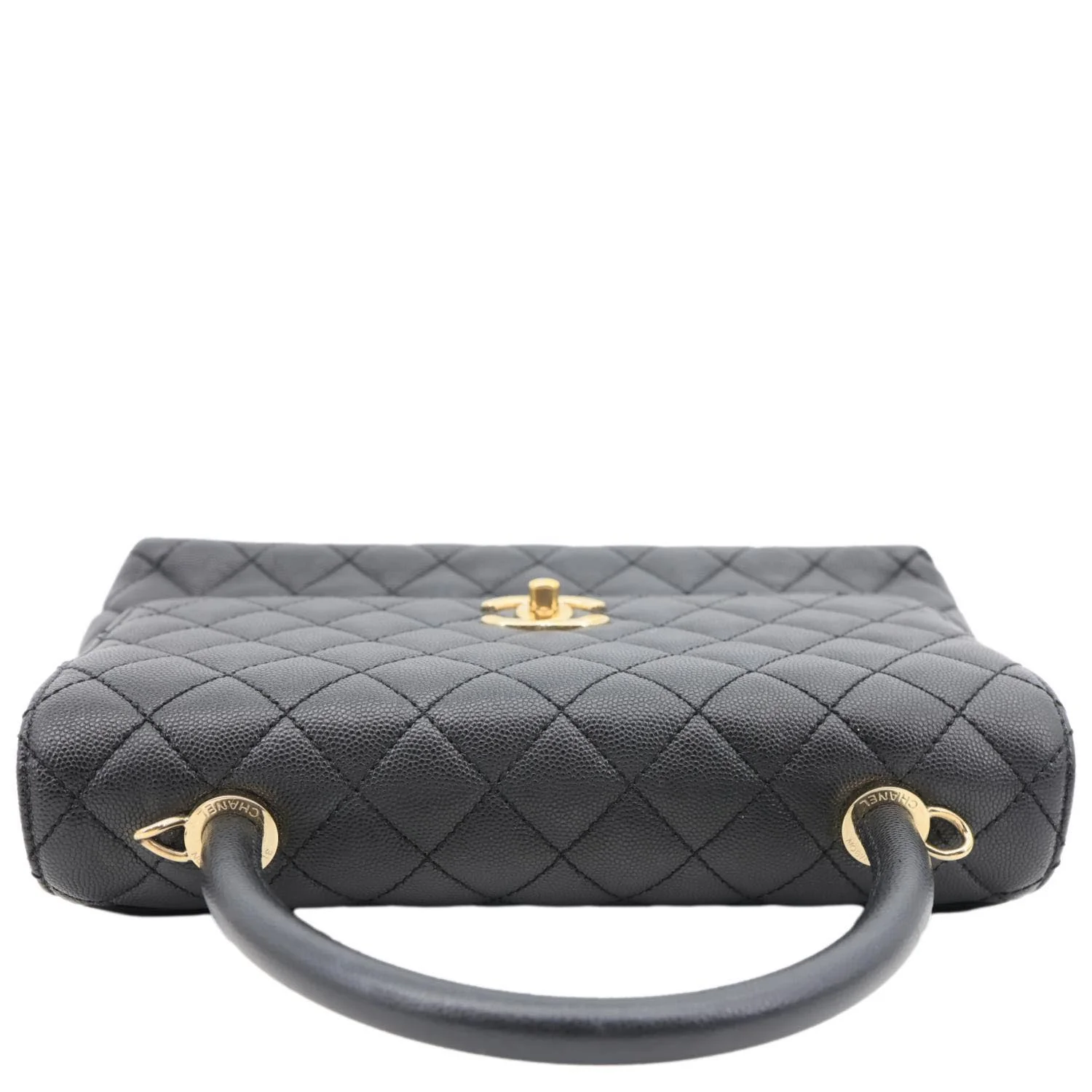 CHANEL Coco Large Quilted Caviar Shoulder Bag Black - Image 5