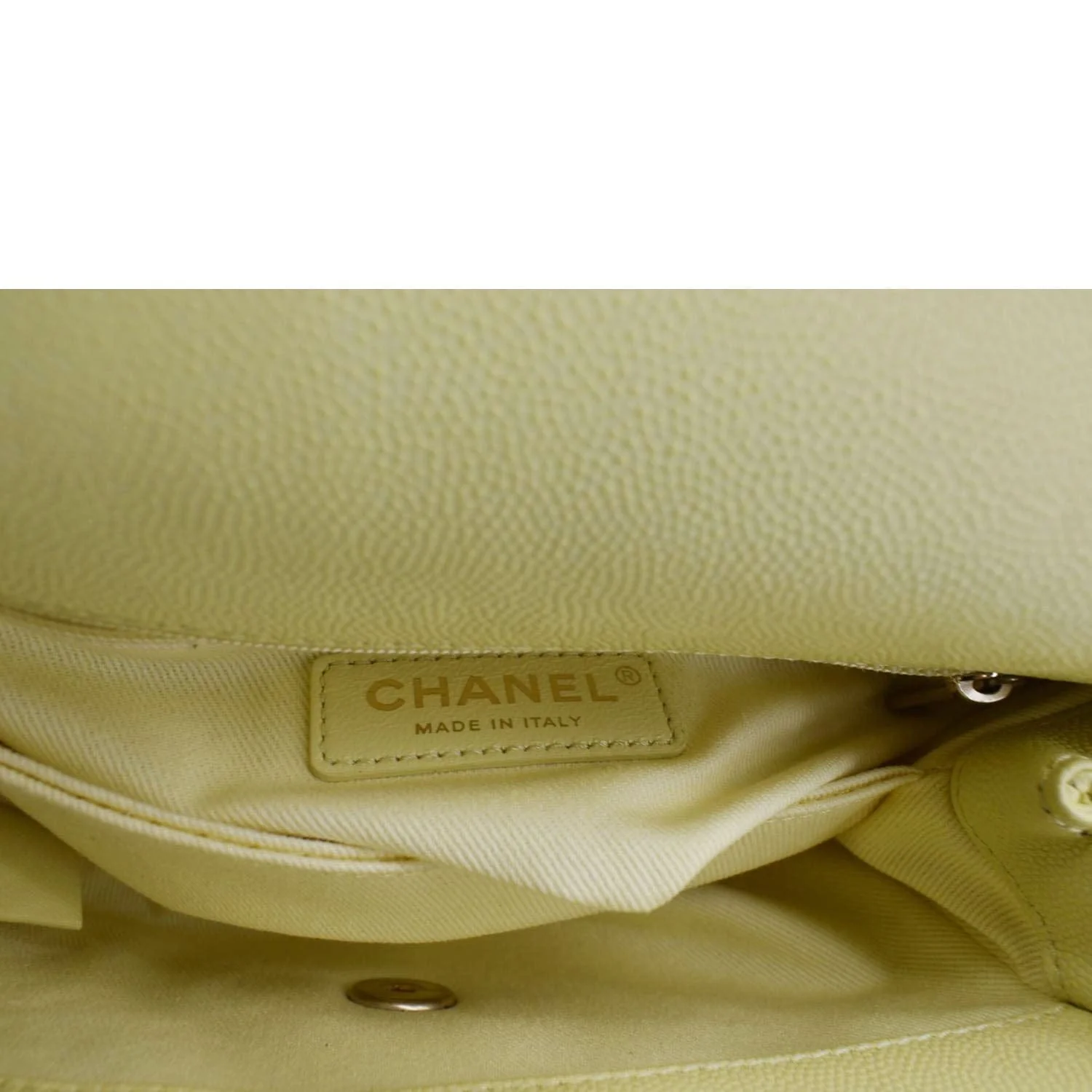 CHANEL CC Coco Flap Caviar Leather Top Handle Shoulder Bag Yellow 24229597 - Image 13
