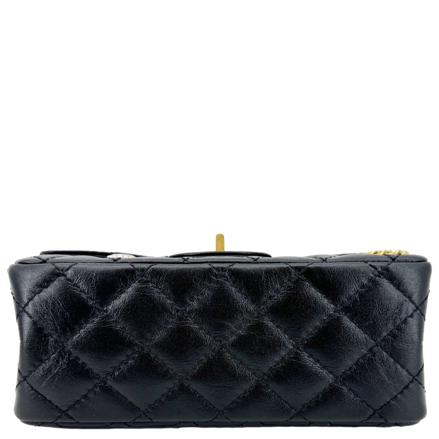 CHANEL Reissue 2.55 Crystal Charms 225 Flap Quilted Leather Crossbody Bag Black - Image 9