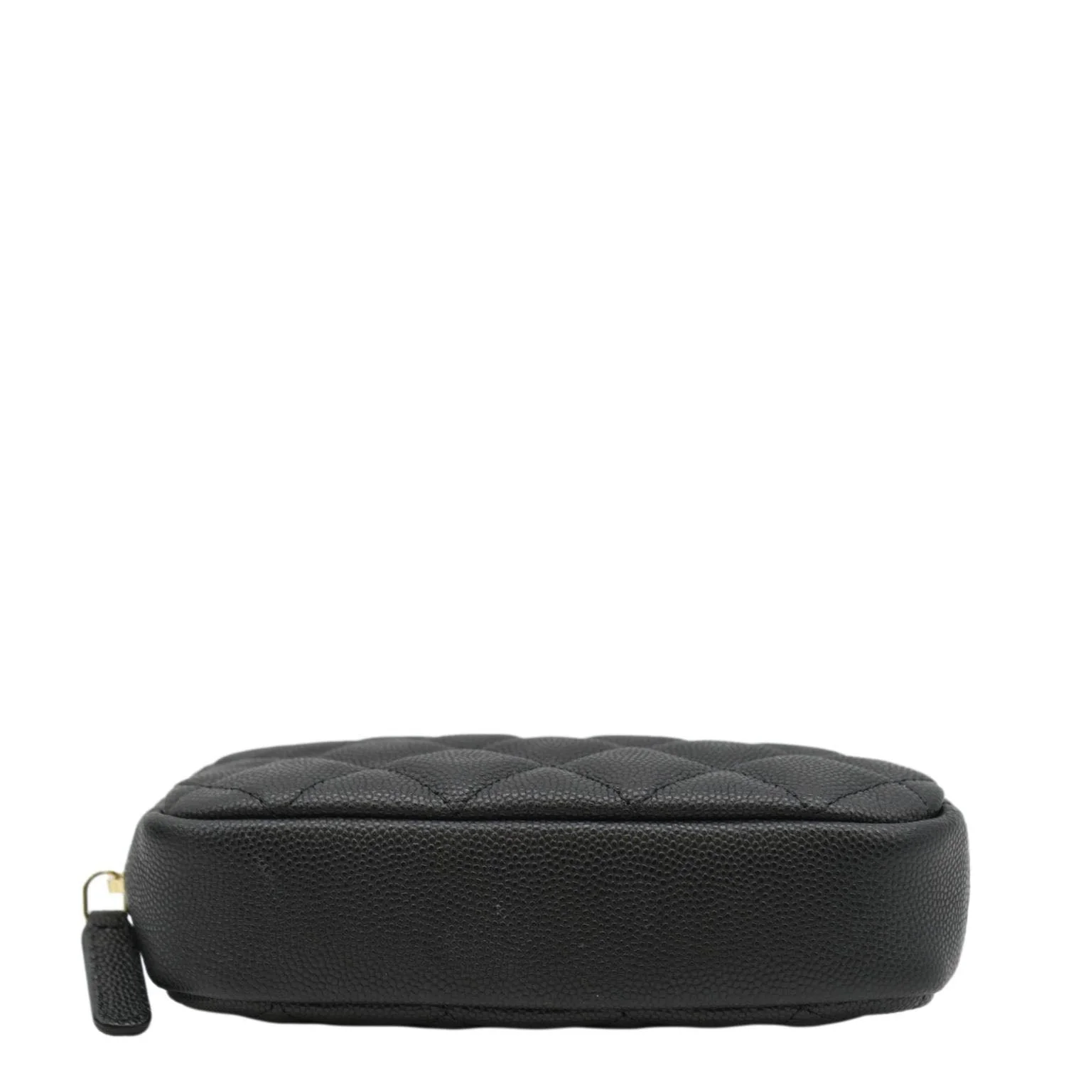 CHANEL Curvy Small Quilted Caviar Leather Cosmetic Pouch Black - Image 10