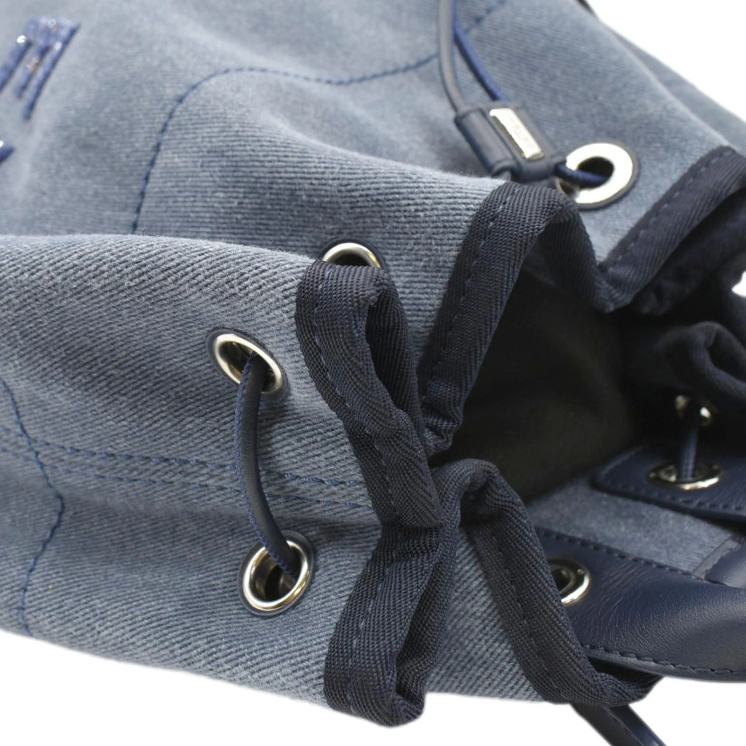 CHANEL Deauville Large Denim Backpack Blue - Image 5